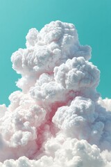 Fototapete - Ethereal Climate Visualization Dramatic Cumulus Cloud Formation in Pastel Tones - Innovative Meteorological Design for Environmental Awareness and Digital Media Storytelling
