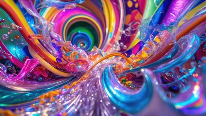Poster - colorful backdrop with diverse components