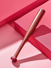 Leinwandbilder - Minimalist Sports Aesthetic Premium Wooden Baseball Bat in Contemporary Geometric Styling - Professional Performance Meets Design Innovation