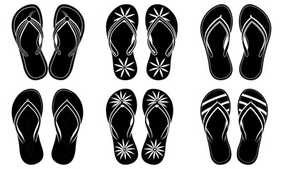 Summer Flip-Flops silhouette vector