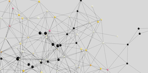 Fototapete - Abstract image of interconnected nodes, representing network, data, or connection concepts.
