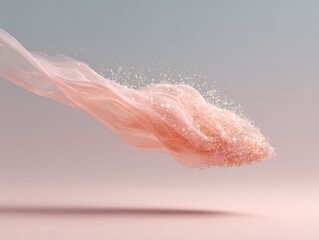 Leinwandbilder - Ethereal Digital Motion Design Soft Coral Particle Dispersal Visualization - Innovative for Tech Branding and Creative Conceptual Marketing