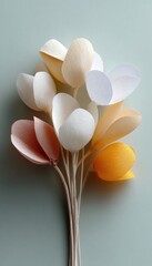 Poster - Minimalist Paper Craft Bouquet Soft Sculptural Art Exploring Texture, Light, and Emotional Delicacy in Contemporary Design for Wellness and Creative Marketing