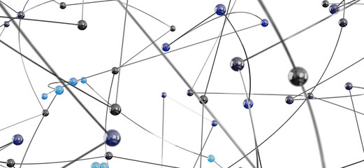 Poster - 3D rendering of a complex network.  Ideal for technology, connection, and global concepts.