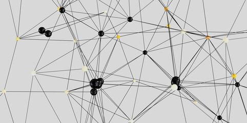 Fototapete - Abstract image depicting a complex network with nodes and connections. Ideal for technology, data, and networking concepts.