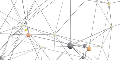 Poster - Stock photo of an abstract network.  Nodes and lines illustrate connections and relationships.