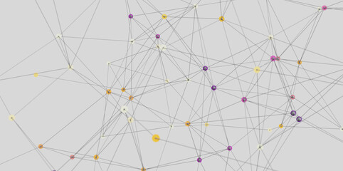 Poster - Stock photo of abstract network connection with dots and lines. Ideal for technology, connection, and communication concepts.