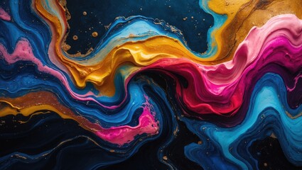 Poster - Stunning swirl marble backdrop showcasing a mix of vibrant colors.