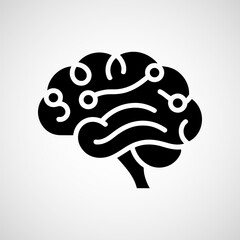 Poster - Artificial Intelligence brain icon, Brain sign symbol for website or app