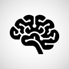 Poster - Artificial Intelligence brain icon, Brain sign symbol for website or app