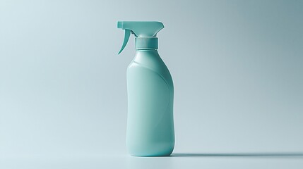 Poster - Teal spray bottle on light blue background