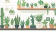 © Berkah - Stylish plant display on multiple shelves.