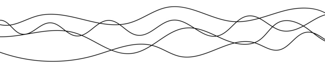 Poster - Thin curved wavy lines