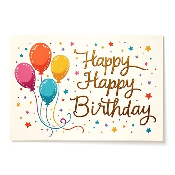 Happy Birthday. Happy Birthday vector lettering design. Modern calligraphy. Vector stock illustration
