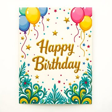 Happy Birthday. Happy Birthday vector lettering design. Modern calligraphy. Vector stock illustration
