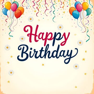 Happy Birthday. Happy Birthday vector lettering design. Modern calligraphy. Vector stock illustration
