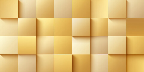 Aufkleber - Golden square pattern with subtle shadows creating soft abstract background with overlapping light and dark gold tones