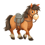 Cartoon Horse Is Shown  isolated on a transparent background