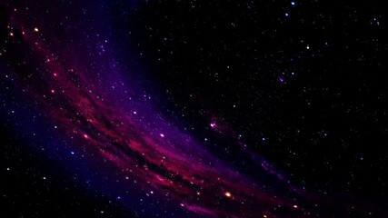 Wall Mural - Cosmic scene with a purple nebula swirling around a black hole surrounded by sparkling stars in the dark void of space.