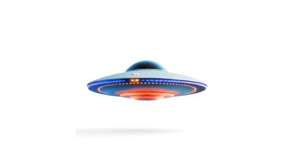 Poster - Flying saucer with colorful lights