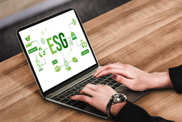 Poster - esg environmental social governance policy for modish business to set a standard to achieve high esg