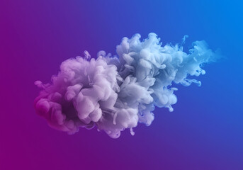 Poster - Abstract cloud of paint in water with vibrant purple and blue colors.