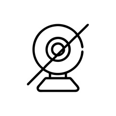 Poster - Webcam with a line through it indicating it is off or unavailable in a simple graphic style