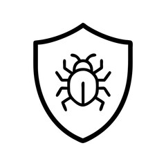 Poster - A simplistic graphic depicting a shield with a small insect placed centrally on the shield face design