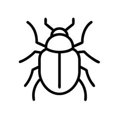 Poster - Simple line drawing of a beetle with six legs and antennae on a white background format ready 100 chars