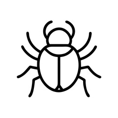 Poster - Simple line drawing of a beetle with six legs and antennae on a white background design element