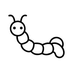 Poster - A simple graphic of a caterpillar with antennae and segmented body on a white background image