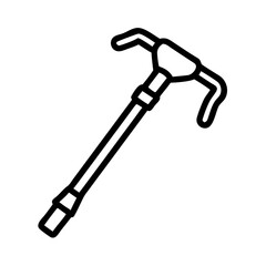 Poster - Outline drawing of a quad cane with a black line on a white background for mobility assistance device use