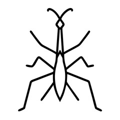 Poster - A simple graphic of a stick bug with long antennae and legs, presented in black outline style drawing