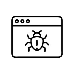 Poster - A window displaying a bug with six legs and antennae indicating a problem or error detected online