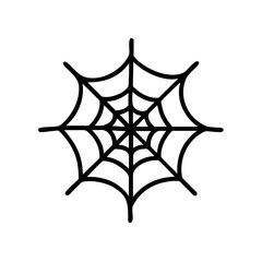 Poster - A simple graphic of a spiderweb with a black outline on a white background is displayed here neatly
