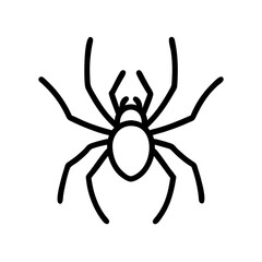 Poster - Simple graphic of a black arachnid with eight legs and a white body on a plain white background