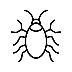 Poster - A simple drawing of a beetle with six legs and two antennae on a white background design element