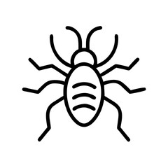 Poster - Simple graphic showing a beetle with six legs and antennae on a white background design element