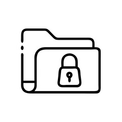 Poster - Depiction of a secure file archive with a padlock symbol for data protection and safety measures