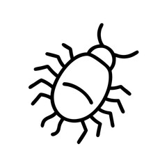 Poster - Simple line drawing of a beetle with visible legs and antennae on a plain white background surface