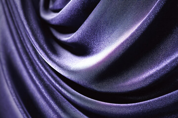 Aufkleber - Luxurious purple satin fabric with elegant folds and shimmering texture, creating rich and sophisticated appearance. smooth surface reflects light beautifully, enhancing its allure