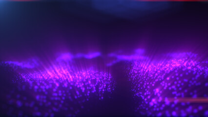 Wall Mural - Abstract visualization of purple glowing particles evoking digital connectivity and futuristic ambiance