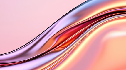 Poster - Abstract flowing wave texture in soft pastel colors with smooth gradients and glossy shine for modern design