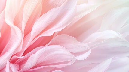 Poster - Soft Pink and White Floral Abstract Background with Flowing Petal Shapes and Gentle Color Gradients