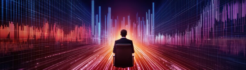 Poster - Business Professional Analyzing Data Trends with Graphs and Charts in a Digital Financial Environment