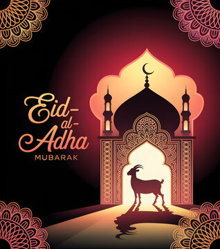 A minimalist Islamic design featuring a circular emblem with the text 