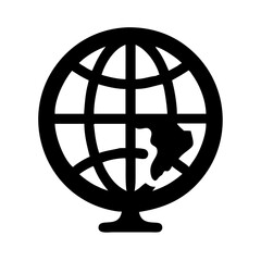 Poster - globe icon vector illustration world map geography earth planet travel education design, hd 4k
