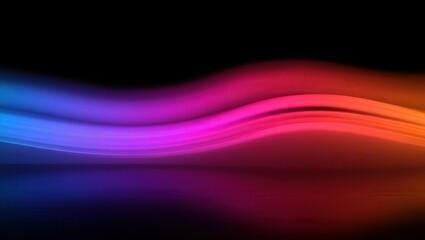 Fototapete - Vibrant waves of pink purple and orange flow gracefully against a dark background creating a mesmerizing visual effect that evokes feelings of tranquility and inspiration.