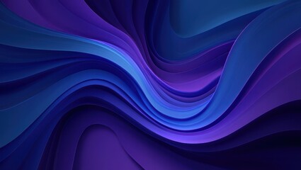 Fototapete - Fluid shapes in deep shades of purple and blue flow and intertwine creating a calming visual experience that inspires creativity and relaxation.
