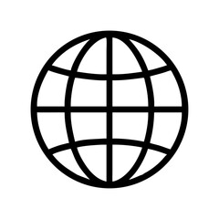 Poster - Globe icon world map earth vector graphic internet global symbol web design outline illustration